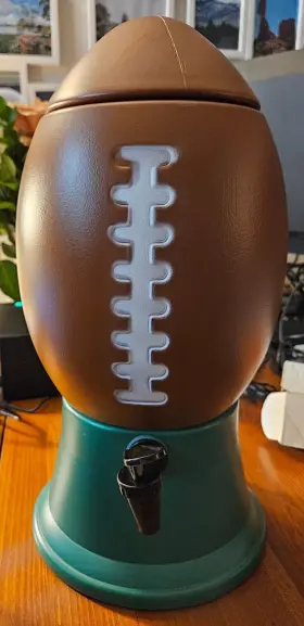 412097 Amscan Football 1.4 Gallon Beverage Dispenser Plastic 15 1/2 Inch X 8 Tableware