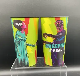 420219 Amscan Frankenstein Monster Bride Of Halloween Creepin It Real Party 32 Oz. Cups