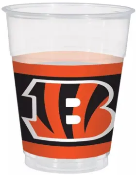 4223301 Amscan Cincinnati Bengals Football Sports Banquet Party Clear 16 Oz 25 Plastic Cups Nfl