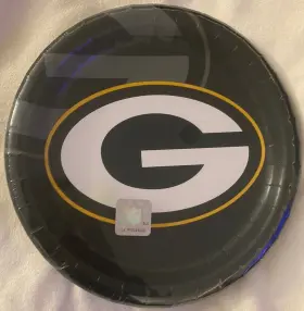 429512 Amscan Green Bay Packers Party Round Paper Dinner Plates 8 Ct 3/4 Inch Nfl Football