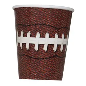 48746 Amscan Multicolor Football Party Paper Cups - 9 Oz 8 Count Durable And Eye Ounces