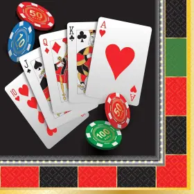 501227 Amscan Roll The Dice Beverage Napkins - 5 Inch X Pack Of 16 Pieces Multicolor