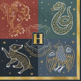 502858 Amscan Harry Potter Hogwarts United Paper Party Napkins - 5 Inch Multi-color Multicolor