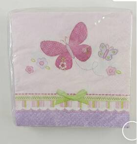 Amscan 509124 Carters Baby Girl Little Butterfly Pink Shower Beverage Napkins