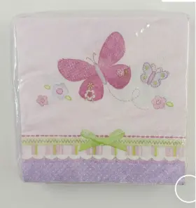 509124 Amscan Carters Baby Girl Little Butterfly Pink Shower Beverage Napkins