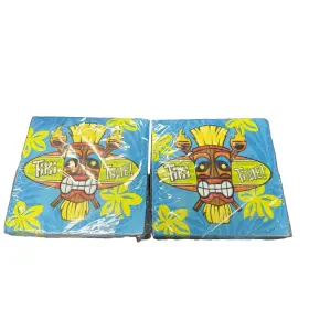509954 Amscan Tiki Tropical Hawaiian Luau Summer Beach Party Paper 2 Pack Beverage Napkins