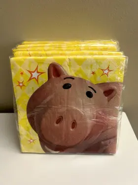 512367 Amscan Toy Story 4 - Yellow Luncheon Party Napkins Hamm Rex 16 Ct Lot Of 5 Packs