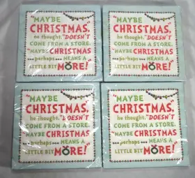 512701 Amscan 4x Dr Seuss Grinch Xmas Lunch Paper 64 Napkins 12 7/8 In X Tableware