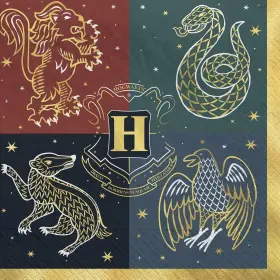 512858 Amscan Harry Potter Hogwarts United Paper Party Napkins - 6.5 Inch X Multi-color