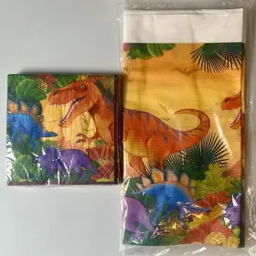 519766 Amscan Dinosaur Napkins And Tablecover Prehistoric Party Kids Celebration