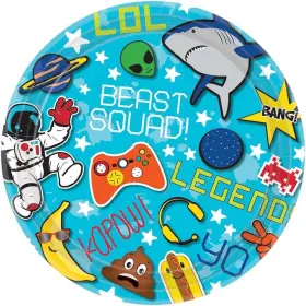 541977 Amscan Epic Party 7 Inch Round Paper Plates 8-pack