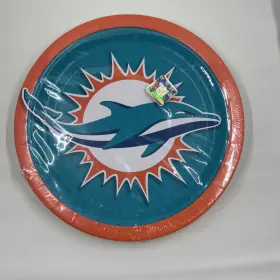551356 Amscan Miami Dolphins Nfl Pro Football Sports Banquet Party 9 Inch Paper Dinner Plates