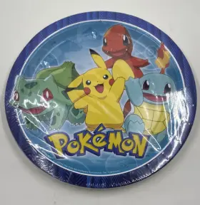 552408 Amscan Pokemon Core Classic 8 Ct Lunch Plates 9 Inch