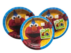 552825 Amscan New Sesame Street 2 Birthday Party Plates Supplies Kids 56 Ct 7/8inch