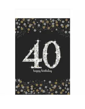 571545 Amscan Sparkling Celebration 40th Birthday Table Cover 1 Cloth For Party