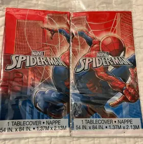 571860 Amscan Spider Man Plastic Table Cover 54x84 Birthday Party Decoration Tablecloth X2