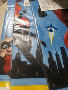 571907 Amscan Lot Of 3 - Incredibles 2 Plastic Tablecover 54 Inch X96 Birthday Party