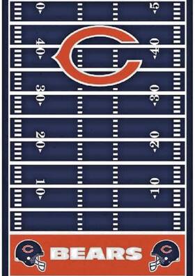 Amscan 572329 Chicago Bears Football Sports Party Decoration Plastic Table Cloth Cover 54 Inch X96