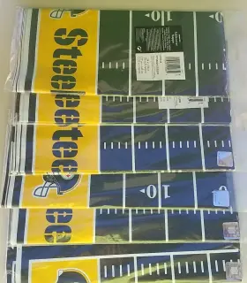 572348 Amscan Pittsburgh Steelers Nfl Pro Football Plastic Table Cover 54 Inch X 96 Lot Of 6