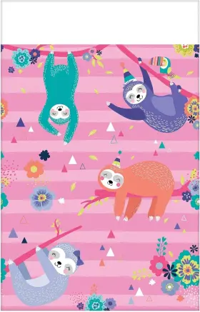 572474 Amscan Sloth Animal Jungle Cute Kids Birthday Party Decoration Paper Tablecover
