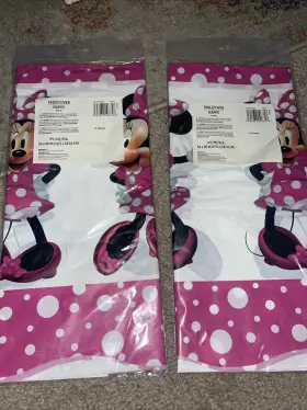 572492 Amscan Minnie Mouse Forever Plastic Table Cover X 2