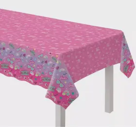 572751 Amscan Barbie Dream Together Pink Plastic Rectangle Table Cover Measures 54 Inch X96 New