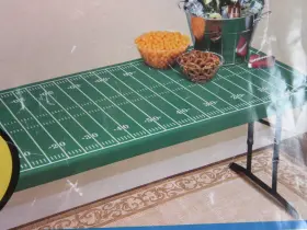 575263 Amscan Football Field Party Fitted Elastic Table Cover Tablecloth 6 Foot