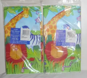 579148 Amscan 2 Wild Kingdom Paper Tablecovers 54x102 Inch Nip - Animals Jungle Party Decor