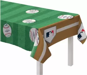 579338 Amscan Rawlings Baseball Mlb Plastic Table Cover 54 X 102 Inch Green