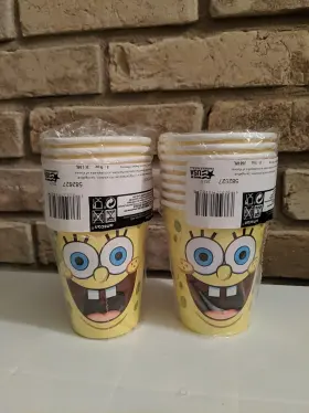 582627 Amscan Set Of 2 Sponge Bob Squarepants Paper Cups 8 Count 9 Oz Birthday Party Supplies