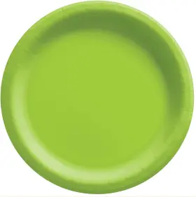 65015 Amscan Kiwi Green Round Paper Plates - 8.5 Inch Pack Of 20 Salad
