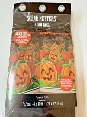 671191 Amscan Halloween Scene Setter Pumpkin 40 Ft Long Field Of Pumpkins Room Roll Nip