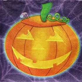 709865 Amscan Playful Pumpkin Halloween Carnival Party Bulk 100 Ct. Paper Beverage Napkins