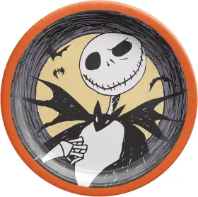 723095 Amscan Pumpkin King Nightmare Before Christmas Halloween Party 10 Inch Paper Dinner Plates