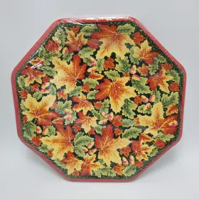 72813 Amscan Thanksgiving Fall Harvest Autumn Leaves Paper Plates 8 Count 10 Inches