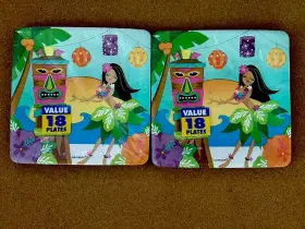 743777 Amscan 2 Hawaiian Luau Tropical Sunshine Birthday Party Square Cake Plates 18ct