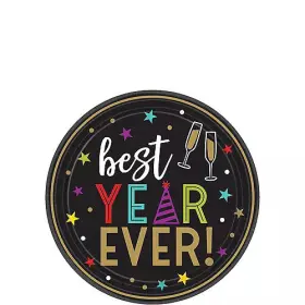 749599 Amscan Best Year Ever Happy New Years Eve Holiday Cocktail Party Bulk 9 Inch Plates 60ct