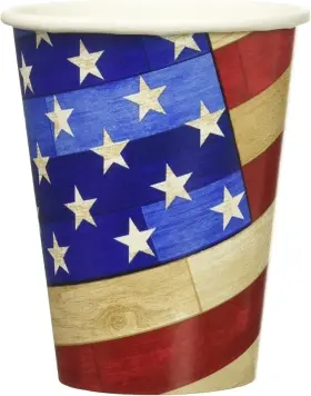 Amscan 809801777124 Old Glory Hot Or Cold Drink Paper Cups Patriotic 4th Of July Party