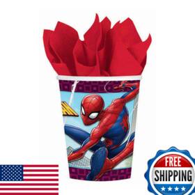Amscan B07n46rdy3 Spider-man Webbed Wonder Cups - 9 Oz. 6 Packs Of 8 Vibrant Disposable