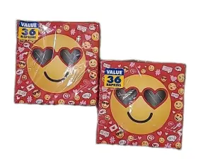 El121 Amscan Valentines Day Napkins Disposable Emoji Pattern Valentine 72pcs
