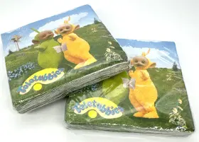50076 Amscan / Ragdoll 2-packs Of 16 Teletubbies Beverage Napkins 1998 New Sealed Made In Usa