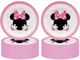Amzptboy 792119823310 40 Pcs Pink Mouse Birthday Party Suppliesmouse Supplies Tableware