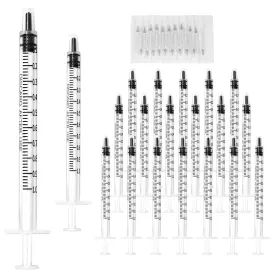 Anckne 748327184132 20 Pack 1ml Syringe For Liquid 1cc Plastic Small Syringes Scientific Lab