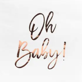 Andaz Press 191328172156 Rose Gold Baby Shower Foil Lunch Napkins Oh 6.5-inch 50-pack Shiny Metal