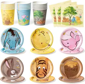 Fx-z100116-b Andi Cppss Winnie Themed Party Tableware - 90pcs Plates Napkins Cups Set For 3