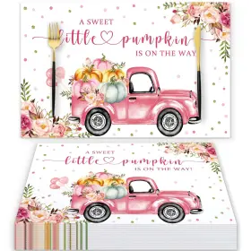 Cd-16-17-18 Andrain 50pcs Pumpkin Disposable Paper Placemats 11x17in Pink Flowers