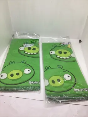 Angry Birds 013051324568 2011 Green King Pig Party Paper Tablecloth Lot 2 54 Inch X96 Read