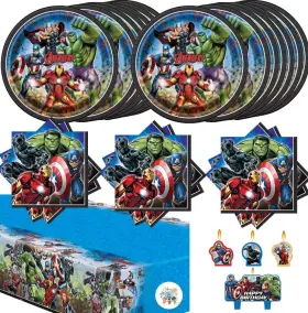 Another Dream 810008135242 Avengers Birthday Party Supplies Set For 16 Guests With Table Cover Plates Nap