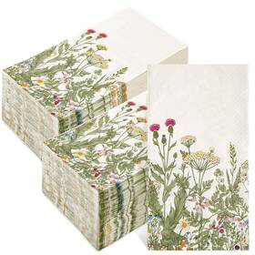 Anydesign A1317 100 Pcs Floral Guest Napkins Wildflower 7.8 X 4.3 Inch Multicolor