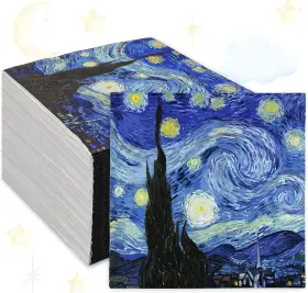 A3758 Anydesign 80pcs Starry Sky Paper Napkins Abstract Art Disposable Luncheon Napkin